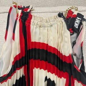 NWT DKNY Halter Neck Blouse with Chain Accents, Size M